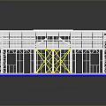 White Building Frame Structural Model With Yellow Markers And Blue Base