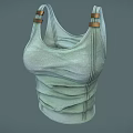 Woman Wearing Light Green Tank Top With Metallic Buckle Straps And Soft Fabric