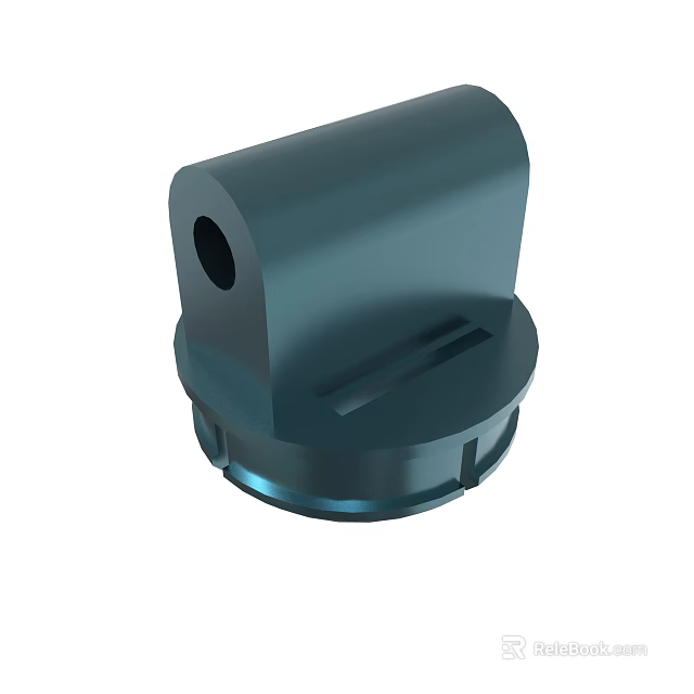 Blue Durable Industrial Mechanical Component With Cylindrical Top And Base Hole 3d model 