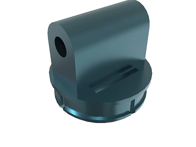 Blue Durable Industrial Mechanical Component With Cylindrical Top And Base Hole 3d model