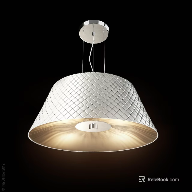 Elegant White Diamond Pattern Pendant Light With Modern Design And Soft Illumination 3d model 