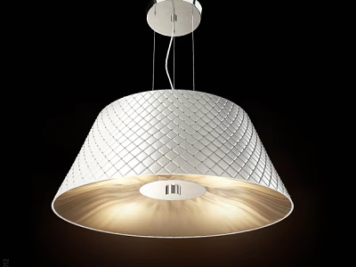 Elegant White Diamond Pattern Pendant Light With Modern Design And Soft Illumination 3d model