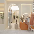 Modern Clothing Store Interior With Mannequins Displaying Fashionable Apparel And Lighting