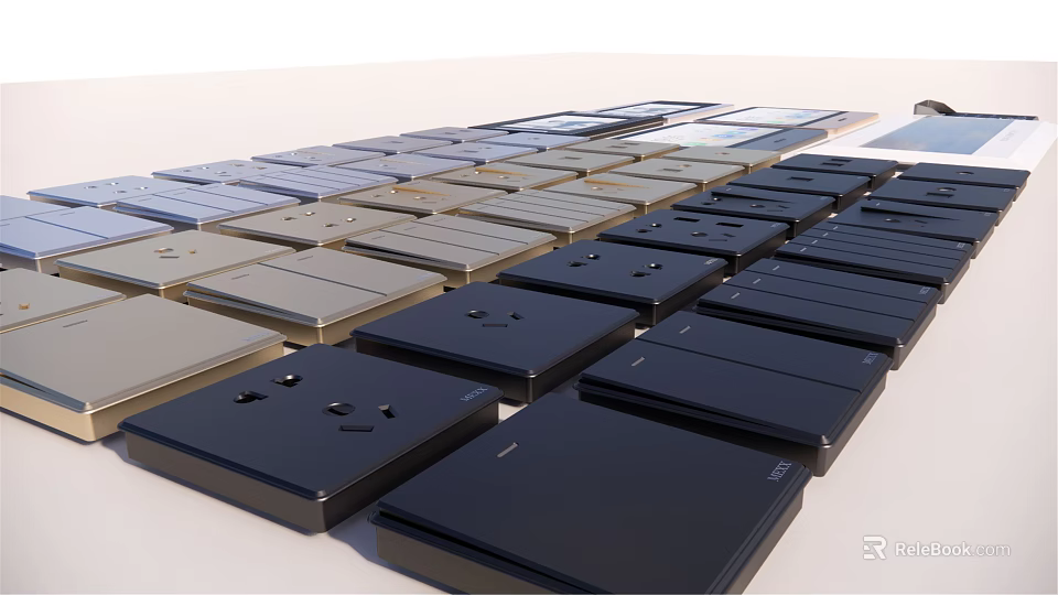 Modern Switch Panels With Various Designs And Different Color Options For Home 3d model