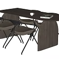 Contemporary Dining Table Set With Wooden Table Foldable Chairs Cup And Book On Top