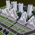 Modern Hotel Buildings With Unique Architectural Design And Surrounding Green Areas