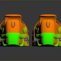 Bright Orange And Green Casual Sandals With Velcro Straps Comfortable Design