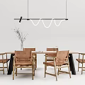 Modern Dining Table Chair Combination Dining Table Chair 3d model