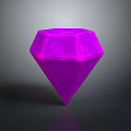 3D Rendered Purple Diamond Geometric Shape With Glossy Surface And Gray Background