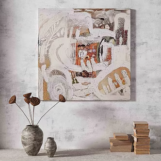 Silent Retro Texture Abstract Decorative Painting 3d model