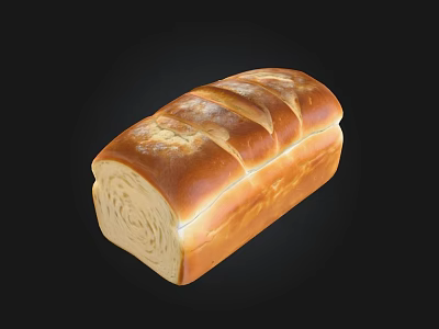 Fresh Golden Sliced Bread Loaf With Soft Texture And Crispy Crust 3d model