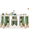 Stylish Multifunctional Kids Play Table With Building Block Storage And Supporting Chairs For Indoor Activities