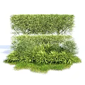 Lush Green Layered Shrubs With Dense Foliage And Varied Plant Heights