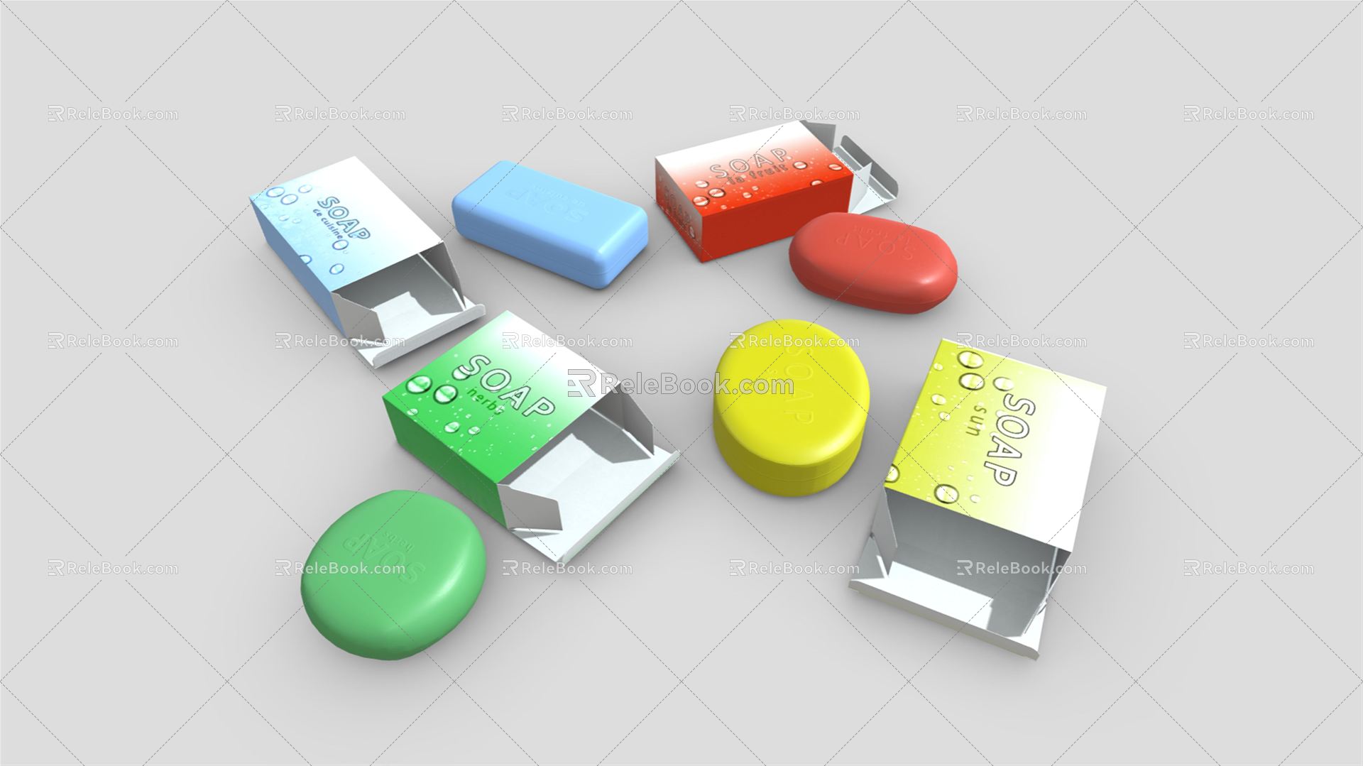 Modern Soap Soap Pack 3d model