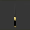 Elegant Golden Hilt Dagger With Black Blade And Intricate Ornate Design
