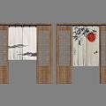 New Chinese Style Door Curtain 3d model