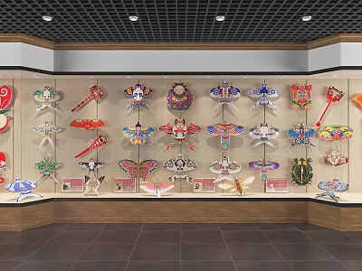 Modern Display Cabinet Name Culture Zheng Display Cabinet Exhibition Hall 3d model