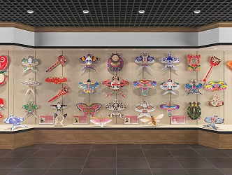 Modern Display Cabinet Name Culture Zheng Display Cabinet Exhibition Hall 3d model