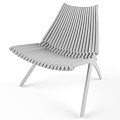 Modern Wooden Lounge Chair With Slat Design And Comfortable Lightweight Natural Frame
