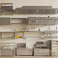 Stainless Steel Kitchen Cabinets With Wall Mounted Shelves Rolling Cart And Storage Units