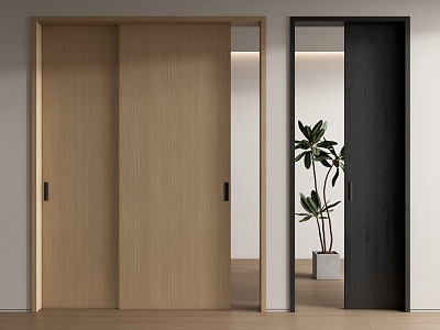 Now modern log sliding door solid wood sliding door solid wood sliding door 3d model