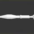 Silver Rocket Weapon With Pointed Tip And Multiple Tail Nozzles On Black Reflective Surface 3d model