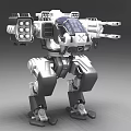Intelligent Machine With Multiple Mechanical Legs White Black Cannons And Futuristic Design