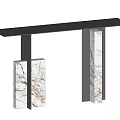 Modern Console Table With Marble Panels And Metal Frame For Home Decor 3d model