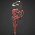 Rustic Red Pipe Wrench Heavy Duty Hardware Tool for Plumbing Work 3d model