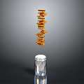 Transparent Glass Jar With White Lid For Storing Stacked Orange Round Snacks