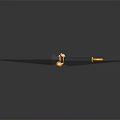 Stylish Daggers With Blue Blades Black Handles And Golden Accents On Reflective Surface