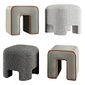 Modern Ottoman Various Designs With Textured Fabric And Red Trim Accents
