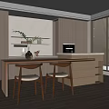 Modern Luxury Dining Table Set With Wooden Chairs And Marble Top In Open Space