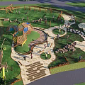 Outdoor Children's Play Area With Natural Grass Climbing Structures And Balance Paths