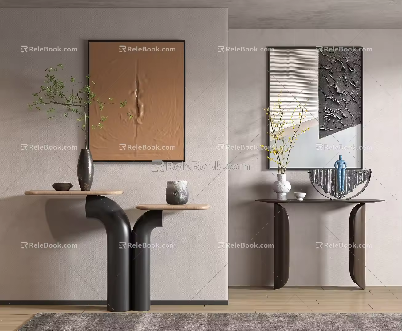 Modern End View Desk Entrance End View Desk 3d model
