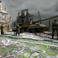 Ruined Building Structures With Damaged Walls And Broken Windows In War Torn Ruins