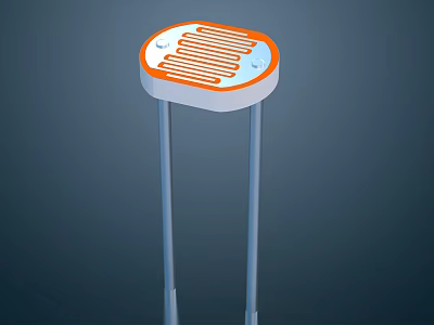 Modern Circular Object With Orange Stripes White Base And Three Silver Legs 3d model