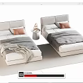 Modern single bedside table 3d model