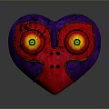 Heart Shaped Owl Decoration With Purple Red Body And Yellow Red Eyes