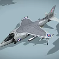 Gray Military Jet Fighter With Roundel Insignia Landing Gear And Weapon