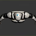 Futuristic Sci Fi Armored Character With White And Black Exoskeleton Standing Pose 3d model