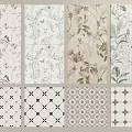 Stylish Decorative Floor Tiles With Various Floral And Geometric Design Patterns