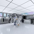 Modern Clothing Store Interior Design With Clothing Racks And Flying Vehicle
