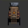Vintage Coffee Cart Design With Coffee Cup Sign Wheel And Pipes
