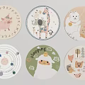 Round Carpets with Various Cute Animal and Cartoon Patterns for Kids Room Decor