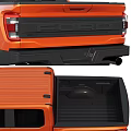 Orange Pickup Truck Showcased In Multiple Views 3d model