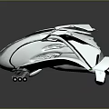 Futuristic Flying Vehicle With Sleek Aerodynamic Silver White Body Black Accents And Transparent Canopy