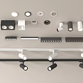 Modern Downlights And Spotlights With Multiple Styles Black White Recessed Track Design 3d model