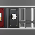 Simple European Line Gypsum Line Wall Panel Combination 3d model