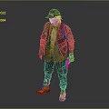 Game Movie Character In Hat Jacket Vest With Gloves Boots And Knife Standing Pose